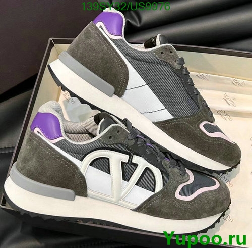 Valentino Men's Gray Suede Leather Casual Sneakers - EU38-46