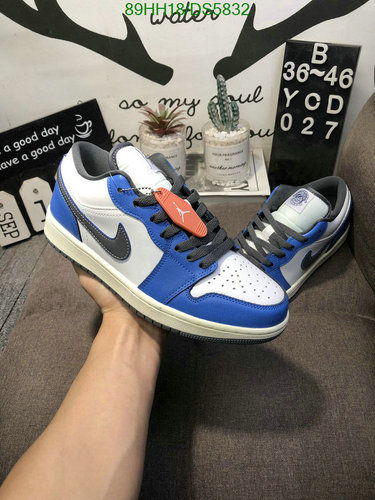 Air Jordan 1 Low Royal Toe White Blue Black Casual Unisex Sneakers
