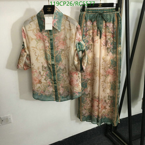 Zimmermann Elegant Floral Print Blouse & Wide-Leg Pants Set - Bohemian Chic