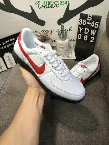 Nike Unisex Casual Sneakers - Classic White & Red Leather Athletic Shoes