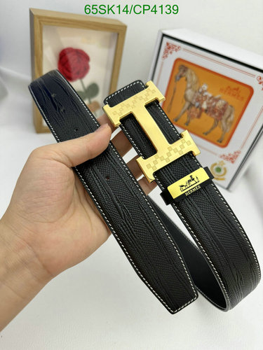 Hermes Men's Reversible H Buckle Belt - Black Cowhide Leather 3.8CM Width