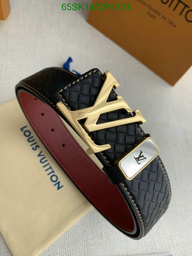 Louis Vuitton Reversible Belt with Gold-Tone Buckle - Cowhide Leather