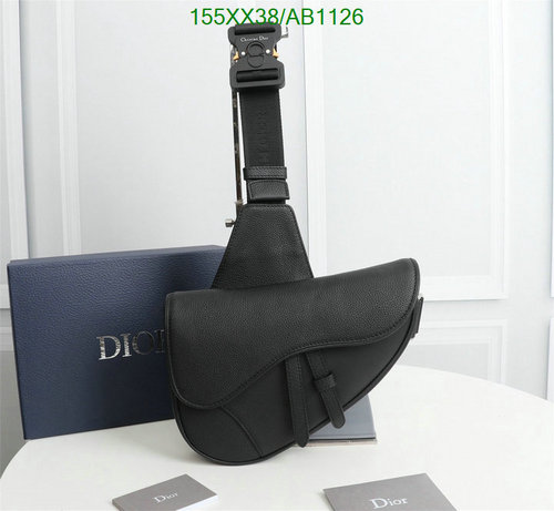Dior Saddle Bag Genuine Leather Black Mirror Quality AB1126