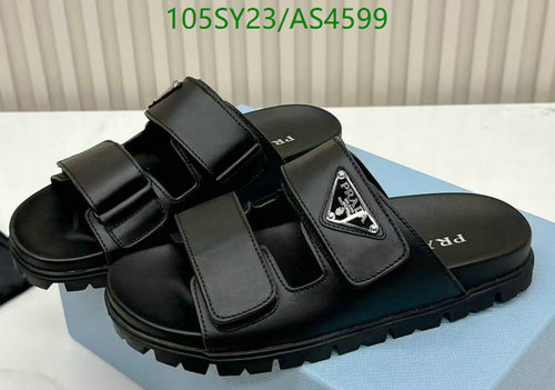 Prada Women's Black Genuine Leather Double Strap Sandals EU35-40