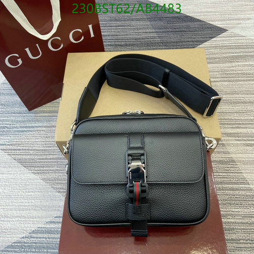 Gucci Black Leather Crossbody Bag with Signature Web Detail