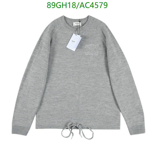 Celinee Women's Grey Knit Sweater with Drawstring Hem