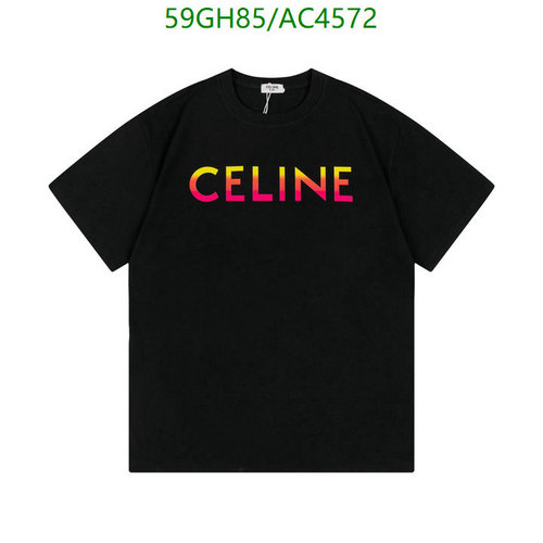 Celine Gradient Logo Cotton T-Shirt - Unisex Black
