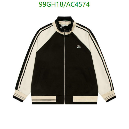 Celinee Classic Track Jacket - Unisex Cotton Blend, Black/Cream