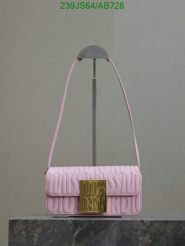 Dior Women's Pink Leather Shoulder Bag with Gold Clasp