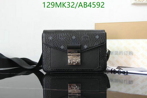 MCM Black Genuine Leather Crossbody Bag