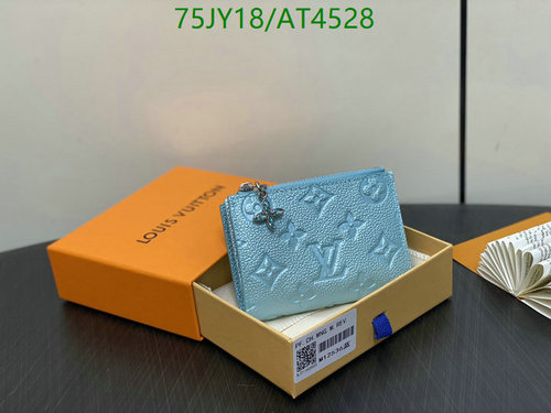 Louis Vuitton Monogrammed Genuine Leather Zipped Wallet - Light Blue
