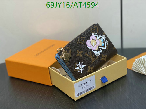 Louis Vuitton Monogram Canvas "Clea" Wallet with Flower Charm