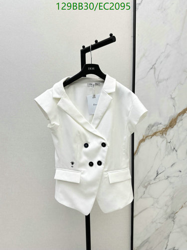 Dior Women's White Sleeveless Double-Breasted Blazer