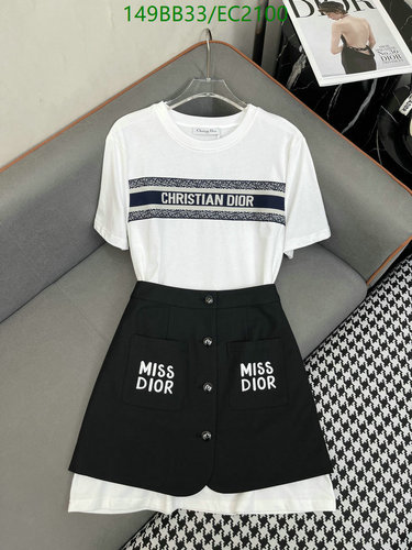 Dior Christian Dior Miss Dior Cotton Skirt and T-Shirt Set