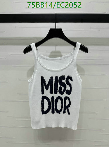 Miss Dior White Cotton Knit Tank Top - S-M-L Sizes Available