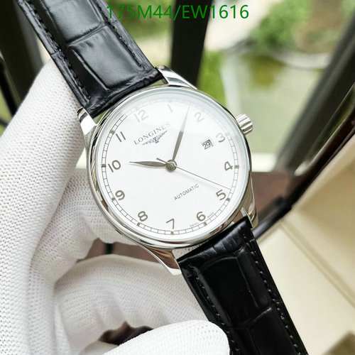 Longines Automatic Mechanical Watch - Stainless Steel with Black Leather Strap