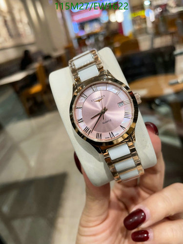 Longines Quartz Women's Watch Pink Dial Stainless Steel & Ceramic