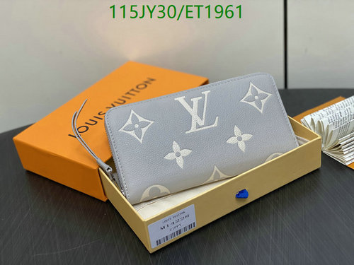 Louis Vuitton Zippy Wallet Genuine Leather Monogram Grey