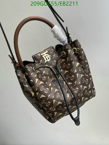 Burberry Monogram Bucket Bag - PVC & Cowhide Leather - 17.5x16x15cm