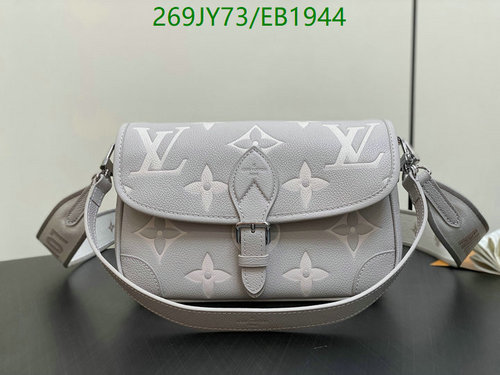 Louis Vuitton Monogram Embossed Leather Crossbody Bag - Grey