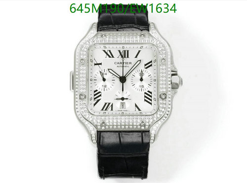 Cartier Santos Chronograph Diamond Stainless Steel Automatic Watch