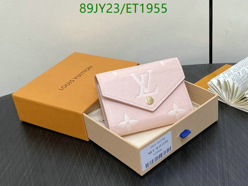 Louis Vuitton Women's Pink Monogram Genuine Leather Tri-fold Wallet