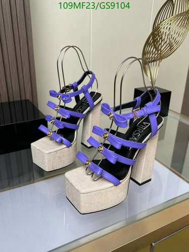 Versace Women's Medusa Platform Sandals - Purple Leather & Sheepskin Heels
