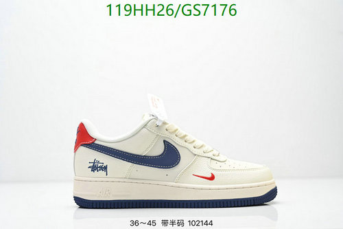 Nike Air Force 1 Low Stüssy Fossil - Unisex Genuine Leather Sneakers