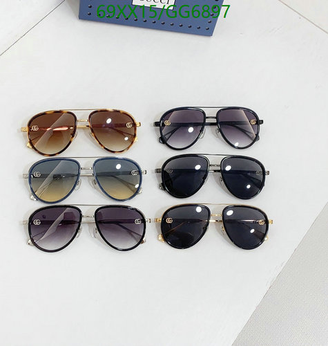 Gucci GG6897 Aviator Sunglasses for Men and Women | Gold & Tortoise Frames