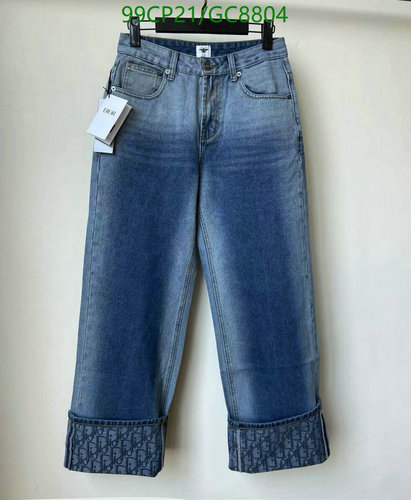 Diorr Women's Gradient Blue Denim Jeans with Logo Cuff - Stylish & Comfortable