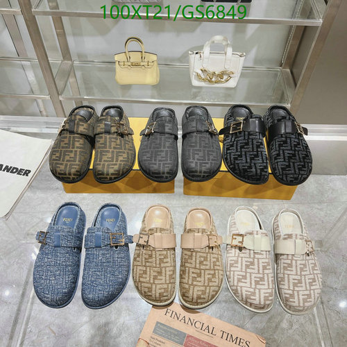 Fendi Women's Sheepskin Buckle Slip-On Shoes - Stylish & Comfortable
