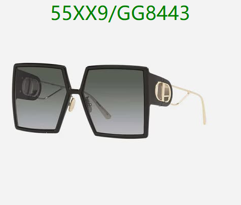 Chic DiorSquare Sunglasses 55XX9/GG8443 with Gradient Lenses and Gold Accents