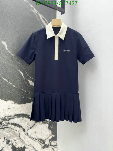 Miu Miu Women's Polo Mini Dress - Elegant Pleated Design for Chic Style