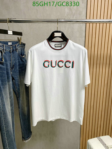 Gucci Men's Cotton Logo T-Shirt - Short Sleeve Crewneck Tee GC8330