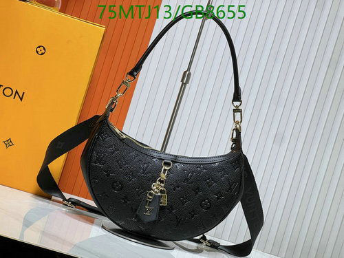 Louis Vuitton Croissant PM Bag - Elegant Monogram Empreinte Leather Shoulder Bag