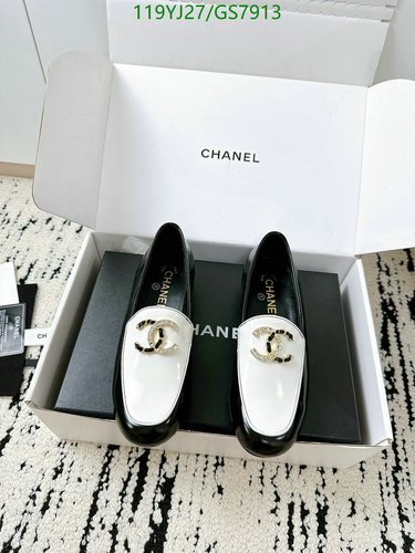 Chanel Women's Classic Two-Tone Loafers with CC Embellishment