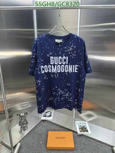 Gucci Cosmogonie Star Print T-Shirt - Blue Cotton Crew Neck Tee for Men & Women