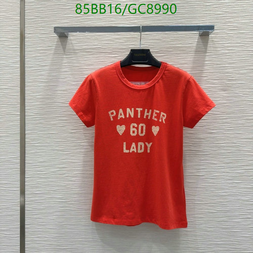 Valentino Women's Cotton 'Panther 60 Lady' Graphic T-Shirt - Red