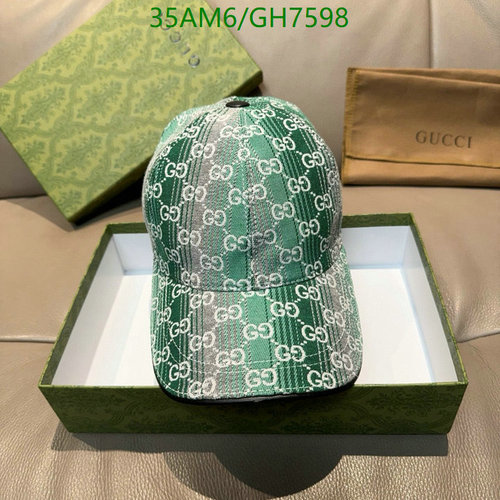 Gucci GG Monogram Green Plaid Baseball Cap with Adjustable Strap