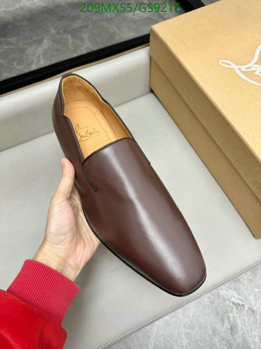 Christian Louboutin Men's Luxurious Brown Leather Loafers with Genuine Sole