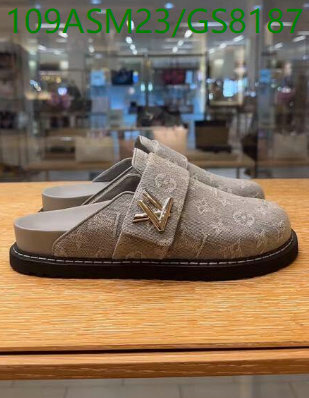 Louis Vuitton Women's Monogram Mule Slippers - Gray Canvas Comfort Slip-Ons