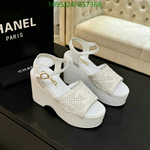 Chanel Women's White Sheepskin Wedge Sandals - Elegant Platform Heels
