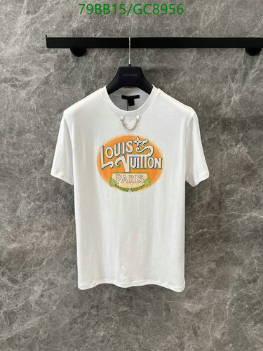 Louis Vuitton Men's White Cotton T-Shirt with Signature Logo Print