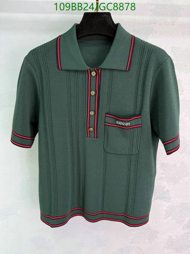 Gucci Knitted Polo Shirt | Short Sleeve with Stripe Detail & Chest Pocket