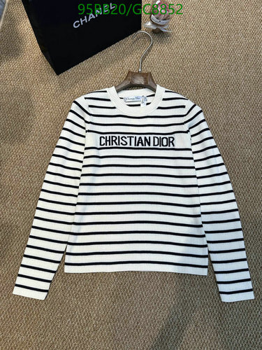 Christian Dior Women's Striped Wool Sweater - Elegant & Comfortable Knit Top