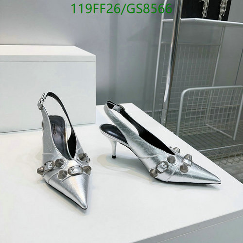 Balenciaga Women's Silver Slingback Pumps - Pointed Toe Studded Heels