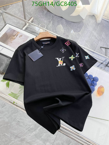 Louis Vuitton Monogram Embroidered Cotton T-Shirt - Black Casual Crew Neck Tee