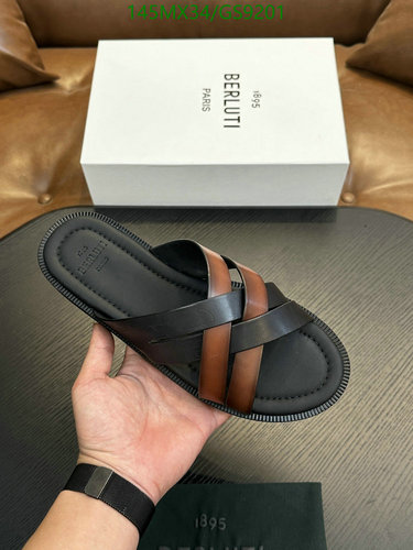 Berluti Men's Leather Cross-Strap Sandals - Luxurious Comfort & Style
