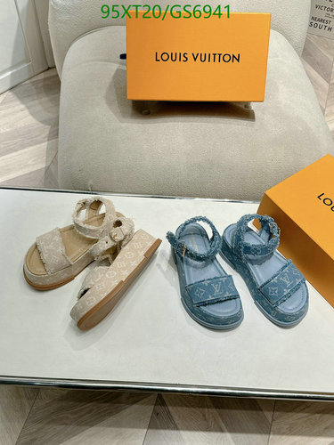 Louis Vuitton Women's Denim Platform Sandals - Stylish & Comfortable Footwear