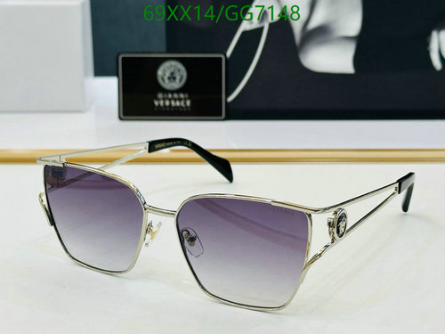 Versace Women's Medusa Silver Frame Gradient Lens Sunglasses - GG7148